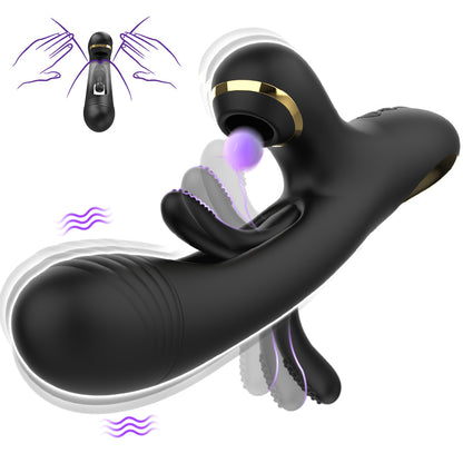 Naraku 3 IN 1 Sucking & Flapping Vibrator G Spot Clitoral Stimulator with 7 Modes Massager