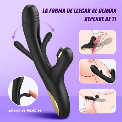 Naraku 3 IN 1 Sucking & Flapping Vibrator G Spot Clitoral Stimulator with 7 Modes Massager