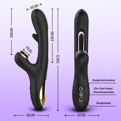 Naraku 3 IN 1 Sucking & Flapping Vibrator G Spot Clitoral Stimulator with 7 Modes Massager