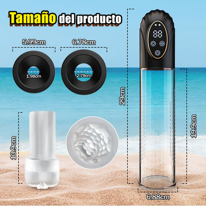 【HOT】Bomba de vacío impermeable IPX7, 7 modos, recargable, con 2 anillos de silicona.