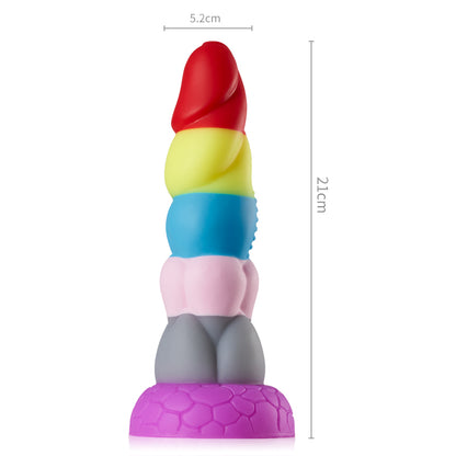 Large Rainbow Dildo with Suction Cup